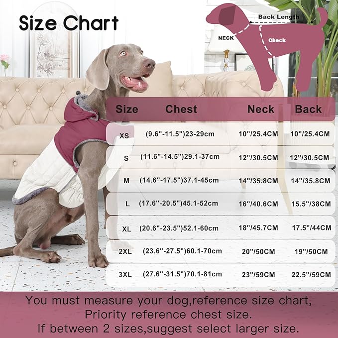 Detachable Hooded Dog Coat with Harness for Small Dogs,Super Warm Fleece Puppy Jacket for Cold Winter Doggie Coats,Red M