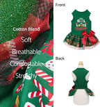 Fitwarm Just a Girl Who Loves Christmas Dog Tulle Dress, Funny Christmas Clothes for Small Dogs Girl, Holiday Pet Outfit, Red, White, Green, Yellow, XS