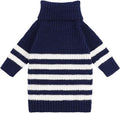 Fitwarm Dog Striped Knitted Sweater, Thermal Turtleneck Pet Coat, Dog Winter Clothes for Small Dogs Boy Girl, Cat Apparel, Blue, Small