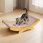 Extra-Larger Cat Scratcher Bed for Indoor Cats - 27.6" Natural Sisal Cat Scratching Board, Wood Frame Scratch Pad, Modern Cats Lounger/Hammock, Easy Assembly Furniture