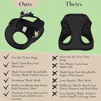 EcoBark Step in Dog Harness - Eco-Friendly Teacup Dog Harnesses for XXS, XS, and Small Dogs - Reflective and Adjustable Mini Body Halter Vest -Tiny Soft Mesh Toy Breed Harness (XXXS, Black)