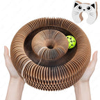 Kitty Curls Cat Toys Magic Organ Cat Scratcher Pad, Interactive Cat Toys for Indoor Cats with Compact Accordion Design and Bell Ball, Helps Relieve Anxiety, Boost Claw Health, Protect Furniture