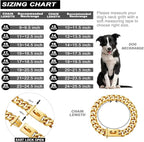 Dog Chain Collar Walking Training Collar with Design Secure Buckle 19MM Black Cuban Link Strong Heavy Duty Chew Proof Chain(19MM, 22")