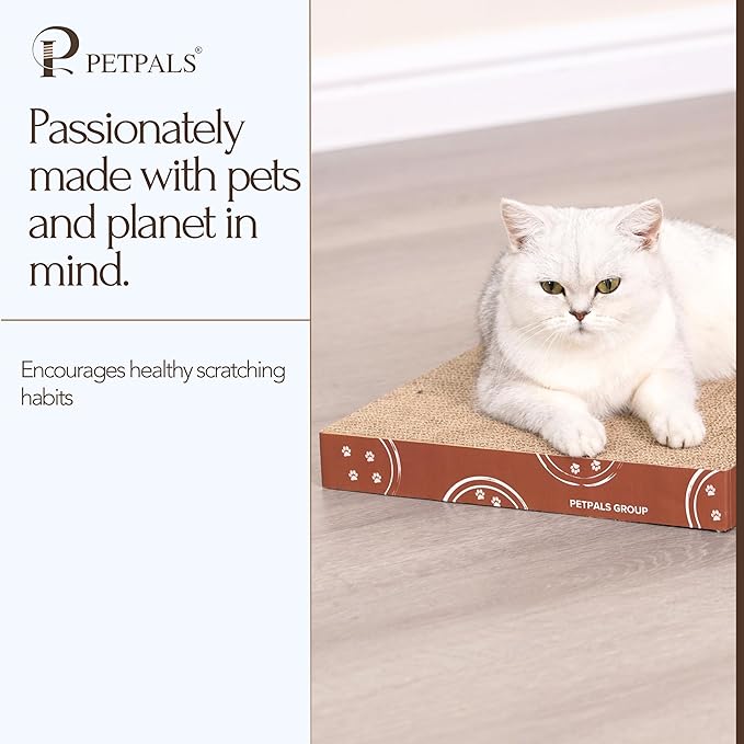 Petpals 4-Pack Cat Cardboard Scratcher, Corrugated Scratcher Replacement, Scratching Pad, Sofa Couch Furniture Protectors from Cat Scratching (4-Pack Replacement)
