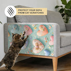 Nuxovilar Cat Scratching Mat 15.3x23.6 Inches Polyester Synthetic Fiber, Floral Hearts & Butterflies Print, wall cat Scratcher, Scratch pad, Home Decor, Bedroom, Living Room (2pcs)