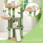 Magshion 42" Cactus Cat Tree, Multi-Level Cat Tower for Indoor Cats with Scratching Posts, Ramp, Top Perch, Side Basket & Platforms, Cat Climbing Tower Kittens Pet Play House