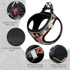 BELLA & PAL Step in Vest Harness for Small and Medium Dogs, No Pull Small Dog Harness with Leash Set, Comfortable Air Mesh Dog Vest Harness with Reflective Strip (Cuddle Club, XXS)
