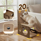 Gimars Walnut Chair Cat House, MZB-HCS-H