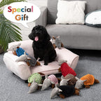 Hollypet Plush Dog Squeaky Toy Stuffed Armadillo Animal Pet Puppy Chew Toys with Clean Teeth for Small Medium Large All Breed Sizes Dogs, Brown, 8 in