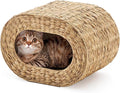 Cat House,Handwoven Cat Cave Pet Cube, Natural Cat Beds Indoor Kitten House with Double-Sided Soft Cushions, Pet Cat House for Multiple Cats, for Living Room Bedroom