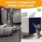 Cat Scratching Mat Self-Adhesive, 78.7'' x 15.8'' Trimmable Cat Scratch Pads Furniture Protector, DIY Climbing Cats Scratching Carpet for Couch, Door Frame or Wall Corner Protector (Dark Blue)