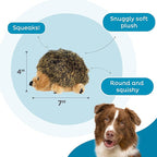 Outward Hound Hedgehogz Stuffed Dog Toy – Soft Plush Hedgehog, Squeaks, 6" x 4" x 4.5"