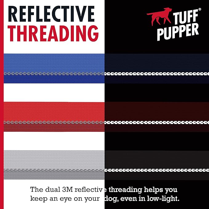 Tuff Pupper Martingale Collar for Dogs | Gentle Nylon & Steel Chain Limited Cinch Design is Perfect for Training | Dual Leash Attachment Points | Durable Quick Release Buckle | Sizing for All Breeds