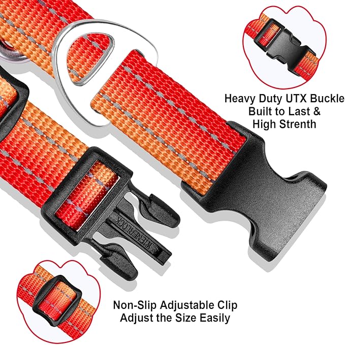 Martingale Collar for Dogs with UTX Buckle Reflective Ombre Nylon Dog Collar for No Pull Training Walking