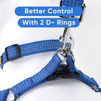 Pawtitas Reflective Step-in Dog Harness – Adjustable No-Pull Vest for Puppies to Seniors, Safe & Comfortable, S Blue
