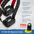 Educator ET-302 Black Mini E Collar for Dog Training with Remote - 1/2 Mile Range, Waterproof, 100 Blunt Stimulation Levels, Tone or Vibration Mode, Night Light for Small, Medium & Large Dogs (2 Dogs)