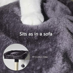 MQ Multi-Level Cat Tree, Activity Centre Cat Tower Furniture with Sisal-Covered Scratching Posts, 3 Padded Plush Perches, Dual Condo & Basket, Removable Hammock, for Large Cats, Grey