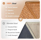 CHEERPALS Sisal Cat Scratcher Mat for Indoor Cats, 23.6 X 15.7 Inch Natural Sisal Fabric Scratching Pad Horizontal Scratch Rug with Sticky Tapes, Protect Couch, Wall and Carpets (Brown)
