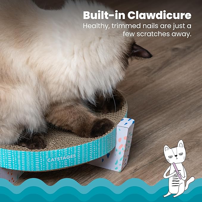 Catstages Scratch,Snuggle & Rest – 2‑in‑1 Indoor Cat Scratcher & Elevated Cat Lounger,Catnip Included,(Pack of 6)