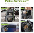 Lekebobor Large Cat Backpack Carrier Expandable Pet Carrier Backpack for Small Dogs Medium Cats Fit Up to 18 Lbs,Dogs Foldable Puppy Backpack Carrier for Travel, Hiking,Grey with Green Edge,L