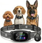 2in1 Bark Collar for Large Medium Small Dogs Shock Collar Smart Rechargeable Anti Stop Barking Device Training Collar Automatic and Manual Mode with Remote Tag Beep Vibrartion Shock for All Breeds