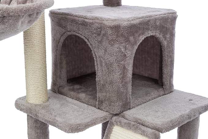 TRIXIE Pepito 39.4" Cat Tower, 3-Level Cat Tree with Sisal Scratching Posts and Ramp, Plush Condo and Hammock