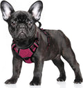 BARKBAY No Pull Dog Harness Large Reflective Dog Harness with Front Clip and Easy Control Handle for Walking Training Running with ID tag Pocket(Pink/Black,S)