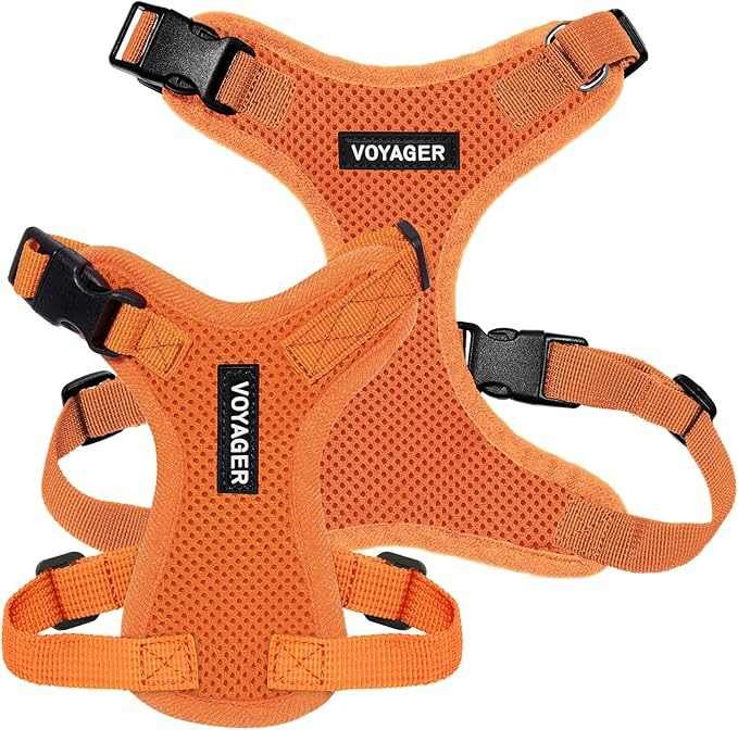 Voyager Step-in Pet Harness - All Weather Mesh, Adjustable Step in Harness for Cats and Dogs by Best Pet Supplies - Orange, XS