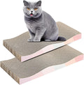 Wavy cat Scratch Board, Made eco-Friendly Corrugated Paper, pet cat Toy, Indoor cat Scratch pad, usable on Both Sides (2pcs)