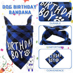Weewooday Dog Birthday Party Supplies Birthday Boy Girl Cake Bandana Triangle Scarf Party Hat Dog Bow Tie Collar with Numbers for Large Medium Small Dog Puppy 1st Birthday(Elegant Style,X-Large)