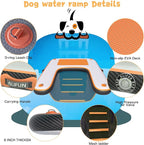 ALIFUN Inflatable Dog Ramp Floating Dock Water Raft Ladder for Pool, Boat, Non-Slip EVA Floating Ladder for Dog Up to 220 LBs Purple 140CM Length (Black-Orange, for Large Dogs Up to 230 lbs)
