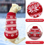 KOOLTAIL Cable Knit Dog Sweater Turtleneck, Cold Weather Pullover Classic Knitwear, Snowflake Pattern Thick Warm Winter Pet Clothes, Dog Christmas Sweater for Small Medium Large Dogs, Red M