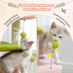 PAWZ Road Flower Cat Tree Pink 32” Small Cat Tower Cat Scratching Post with Curved Perch, Cozy Cats Condo Removable Flower Bed for Kittens and Small Cats-Pink