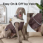 Detachable Hooded Dog Coat with Harness for Small Dogs,Super Warm Fleece Puppy Jacket for Cold Winter Doggie Coats,Brown XS