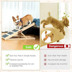 Dog Ramp for Bed, Foldable 4 Height Adjustable from 16" to 24" Pet Ramp for Couch, Small to Large Dog Bed Couch Car Stairs Ramp for Dog Get on Bed Truck SUV Up to 132LBS