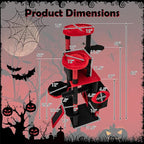 Tangkula Gothic Cat Tree, Large Spooky Cat Tower with Sisal Scratching Posts & Ramp, 2 Cat Condos, 2 Devil Ear-Shaped Perches, Spider Toys, Bat-Shaped Platform, Basket Bed, Goth Cat Tree, Black & Red