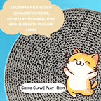 3-in-1 Cat Scratcher Toy, 13 Inch Round High-Density Corrugated Paper Puzzle Mat & Lounge for Indoor Cats, Reinforced Scratch-Resistant Board for Furniture Protection (Mint Green)