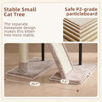 Cat Tree for Indoor Cats, Cat Tower with Scratching Post for Small Cats and Kittens, Cat House with Removable Top Platform and Fluffy Balls, Hanging Cat Basket, Mushroom GCT006SMU