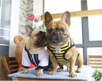 iChoue English Bulldog 100% Breathable Cotton Striped T Shirts Halloween Vest Clothes for Medium Dogs Tank Tops French Frenchie Pug Boston Terrier Pitbull Yellow Black Stripes - XLarge