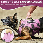 WINSEE Service Dog Vest Harness for Large Dog, Tactical Working MOLLE Vest with 10 Pet Patches, No Pull Heavy Duty Harness for Training Hunting Walking