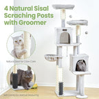 Cat Tree Tower for Indoor Cats Large Adult - 65 inch Extra Tall Cat Condo Trees with Scratching Post Hammock Perch - XL Sturdy Big Heavy Duty Multi Level Cat House Towers - Kitty Climbing Furniture