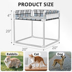 Bedside Window Pet Cat Bed - Dog Bed with Guardrail Extension Attached to Human Bed Height Elevated Dogs Cats Window Perch Bedside Dog Cot Sleeper Hammock Furniture Pet Beds (20'' x 20'' x 24'')