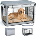 36 inch Dog Crate Cover, Heavy Duty 1680D Waterproof Oxford Cloth with Breathable Mesh & Detachable Sunshade, Universal Fit for Wire Crates, Dog Cage Cover All-Weather Indoor Outdoor Use.