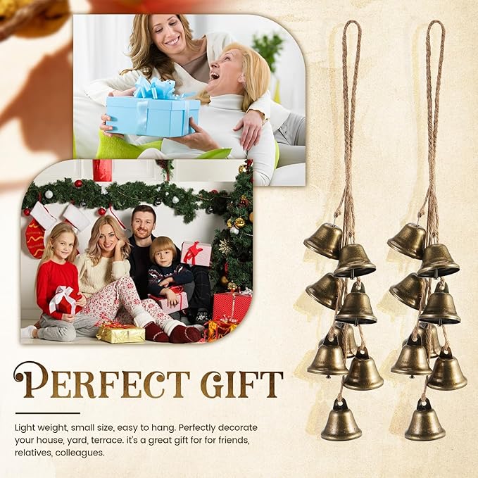 2 Pack Witch Bells Protection for Door Knob Outdoor Bells Hanging Wind Chimes Witchy Things Clear Negative Energy Witch Bells Set Wiccan Bell Witchy Gifts(Classic)