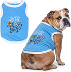 Parisian Pet Dog Shirt – 100% Cotton Shirts for Large Dogs – Sleeveless Puppy Vest – Lightweight and Breathable Pet Apparel – Pullover Summer Blue Dog Clothes - Stretchy Funny T Shirts for Dogs
