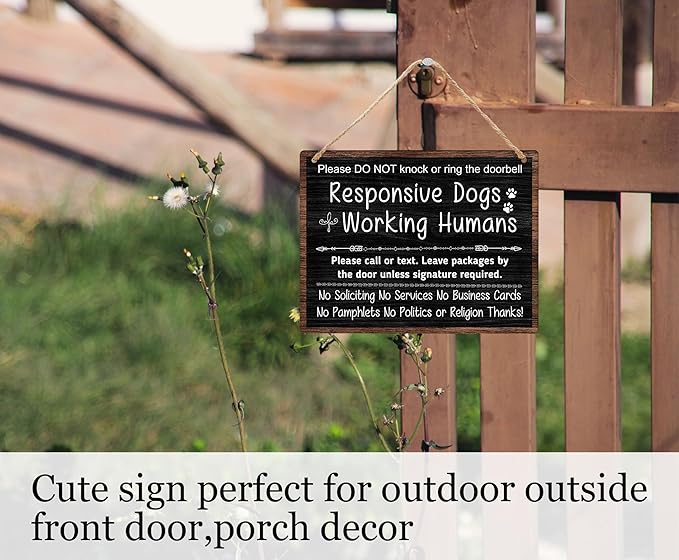 No Soliciting Sign For House, Do Not Knock Or Ring Doorbell, Do Not Knock Or Ring Doorbell, Rustic Hanging Sign For Front Door, Nursery Home Bedroom - f001
