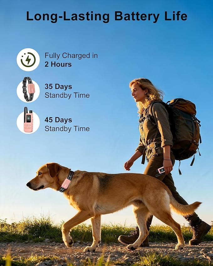 Jugbow Dog Shock Collar - 4200FT Dog Training Collar with Remote Innovative IPX7 Waterproof with 4 Training Modes, Rechargeable E-Collar for All Breeds(PK)