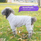 cyeollo Dog Pajamas Fleece Dog Coat Thermal Dog Onesie Stretchy Jumpsuits Doggie Pjs Warm Pet Pajamas for Small Dogs Color Grey