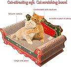 Scratching Sofa, Couch Shaped Thick Scratching Cardboard, Lounge Bed for Indoor Rest&Play, Sofa Scratcher Pad (Red, 23" L X 12.2" W X 10.7" H)