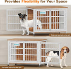 EasyCom 41"/33"/27" L Heavy Duty Dog Crate Furniture with Name Tag, Dog Kennel Indoor for Medium Dogs, Double-Doors Sturdy Metal Dog Cage for Anxiety Dog, Decorate House as TV Stand, End Table